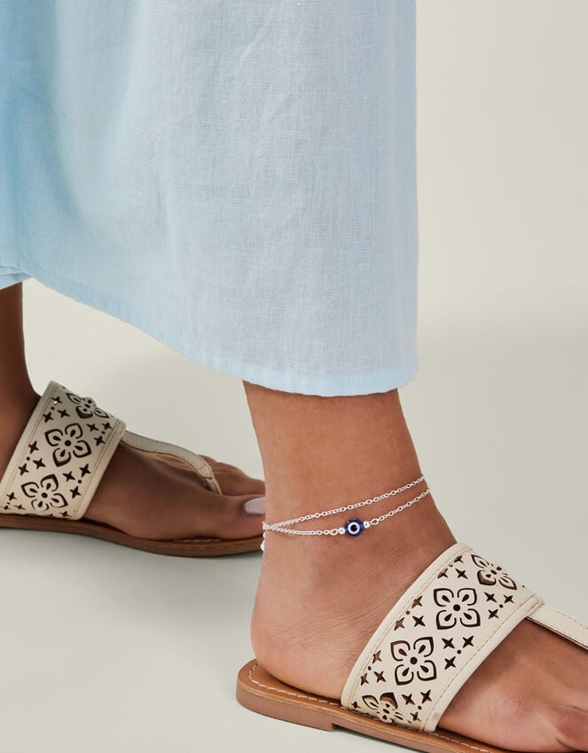 accessorize 3-Pack Evil Eye Charm Anklets