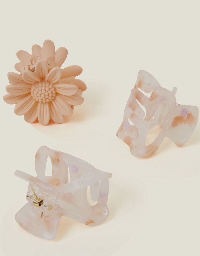 Accessorize 3-Pack Flower And Resin Claw Clips