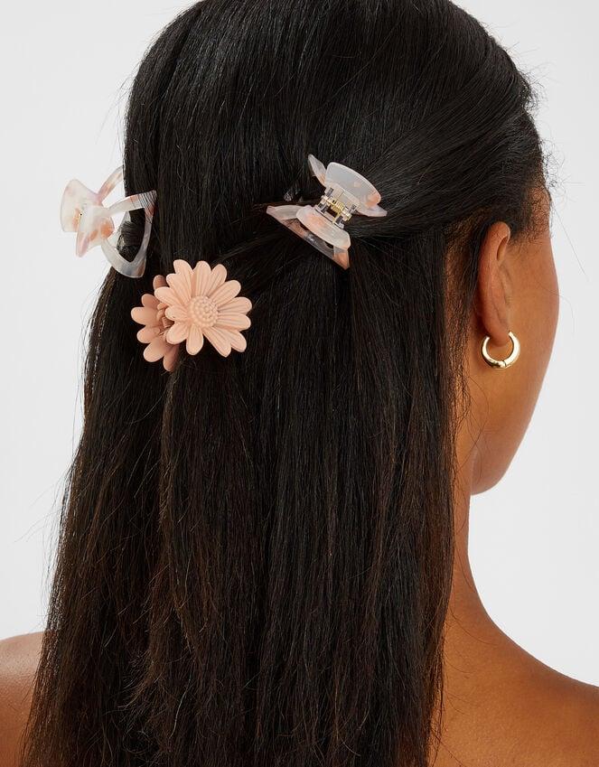 Accessorize 3-Pack Flower And Resin Claw Clips