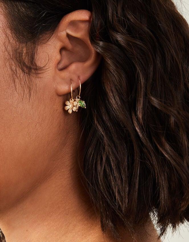 Accessorize 3-Pack Flower Gem Hoop Earrings