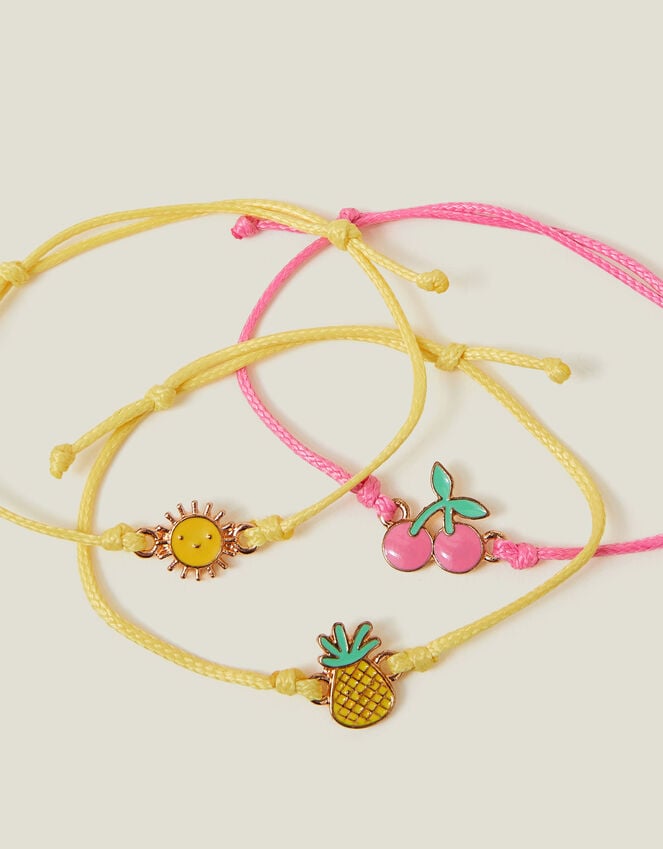 Accessorize 3-Pack Girls Fruit Cord Bracelets