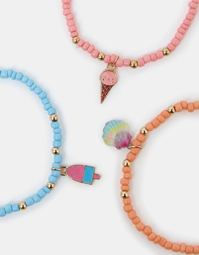Accessorize 3-Pack Girls Ice Cream Charm Bracelets