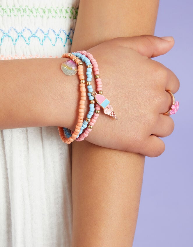 accessorize 3-Pack Girls Ice Cream Charm Bracelets