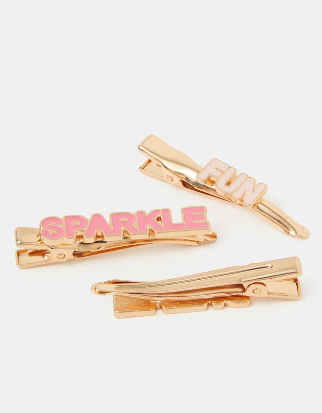 Accessorize 3-Pack Girls Slogan Hair Slides