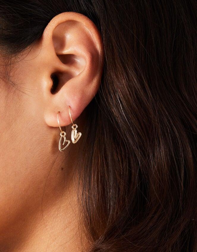 Accessorize 3-Pack Heart Hoop Earrings