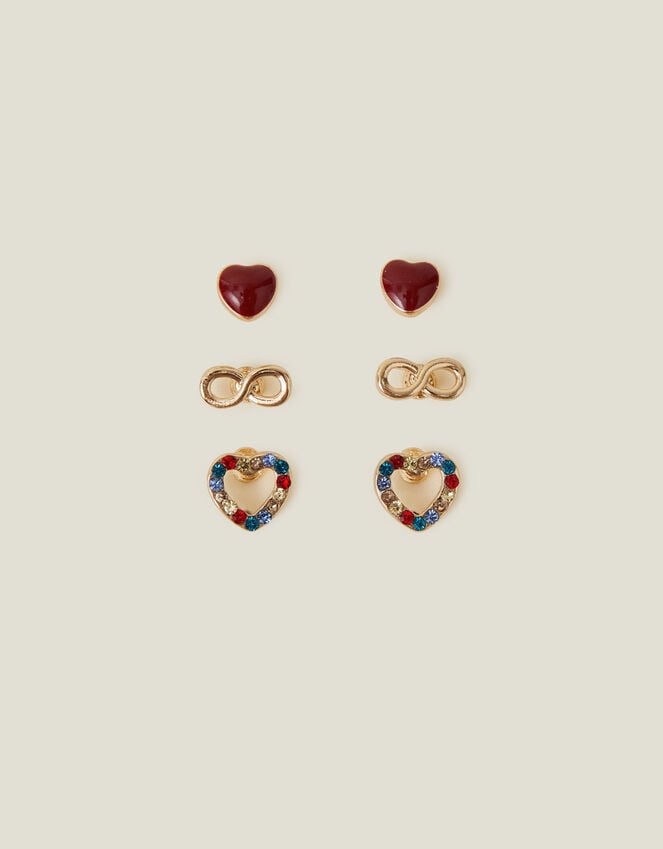 Accessorize 3-Pack Heart Infinity Studs