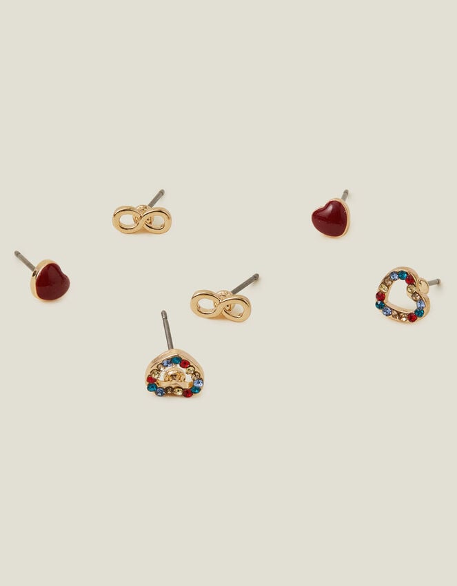 accessorize 3-Pack Heart Infinity Studs