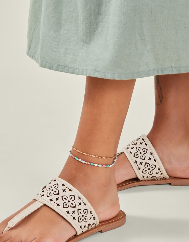 Accessorize 3-Pack Leaf Charm Anklets