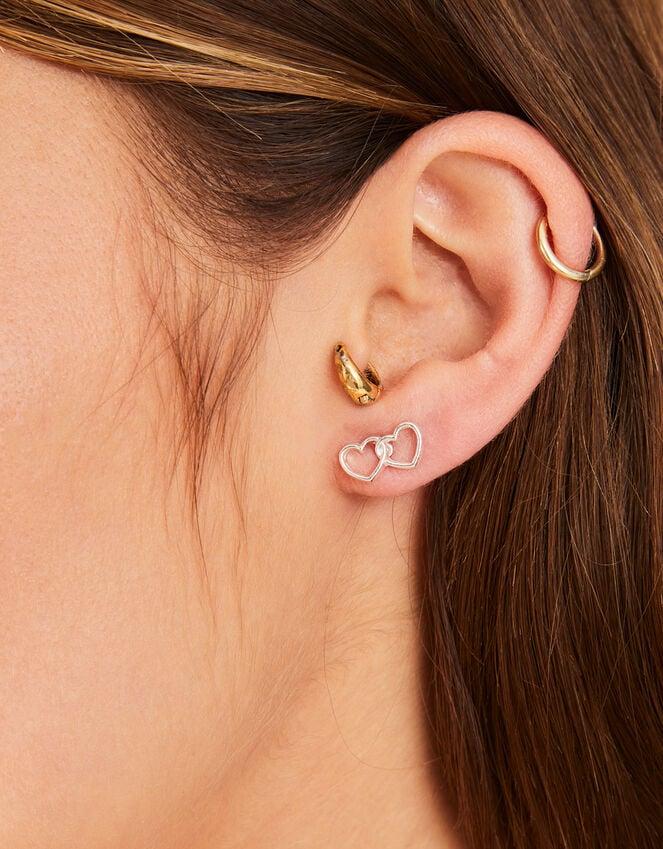 Accessorize 3-Pack Linked Heart Stud Earrings