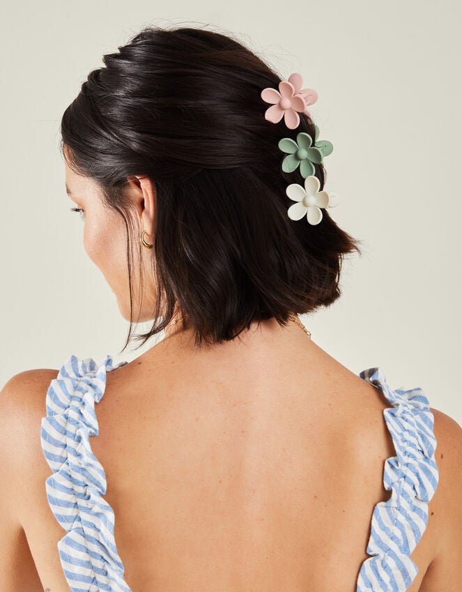 Accessorize 3-Pack Matte Mini Flower Claw Clips