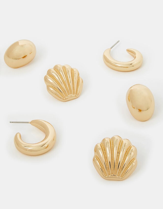 accessorize 3-Pack Mermaid Stud and Hoop Earrings