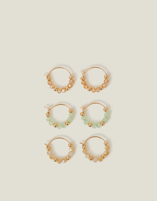 Accessorize 3-Pack Mini Beaded Hoop Earrings