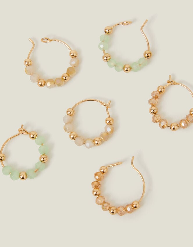 accessorize 3-Pack Mini Beaded Hoop Earrings