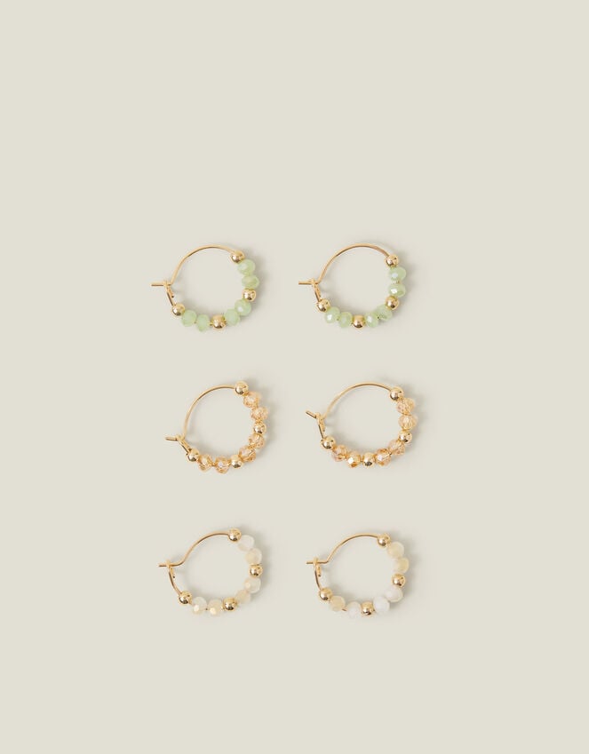 Accessorize 3-Pack Mini Facet Bead Hoop Earrings