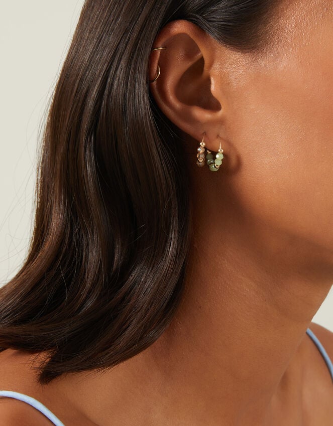 Accessorize 3-Pack Mini Facet Bead Hoop Earrings