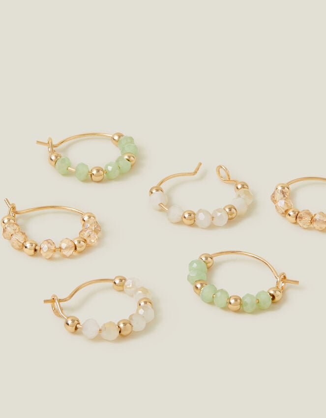 accessorize 3-Pack Mini Facet Bead Hoop Earrings