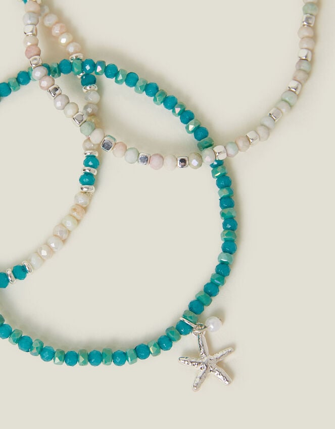 accessorize 3-Pack Mix Bead Stretch Anklets