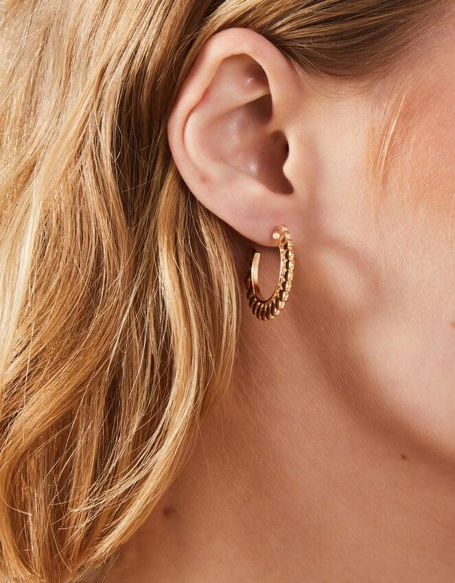 Accessorize 3-Pack Mix Texture Hoop Earrings Gold