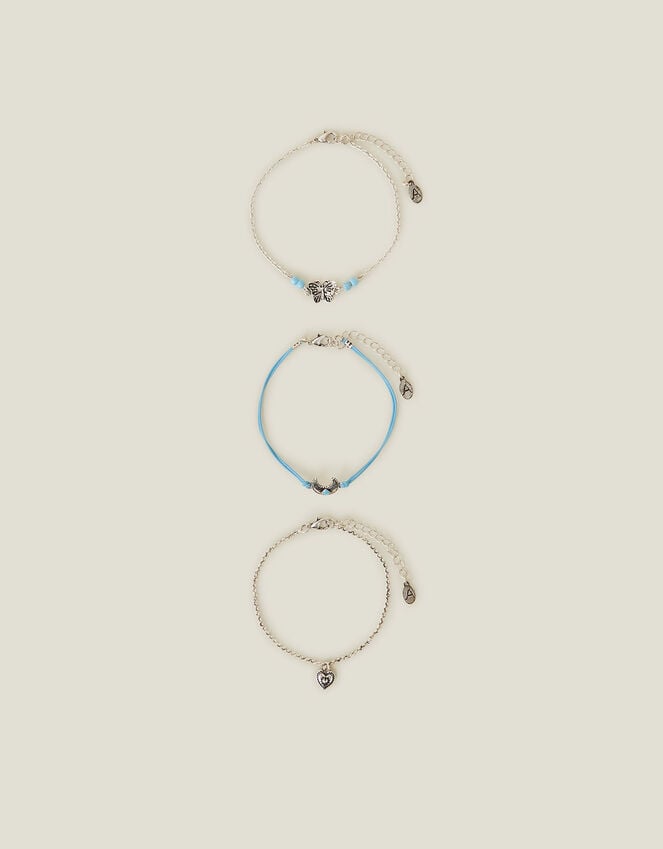 Accessorize 3-Pack Moon Charm Anklets