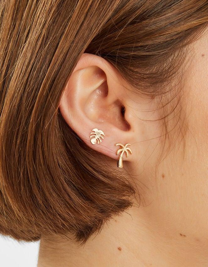 Accessorize 3-Pack Palm Stud Earrings