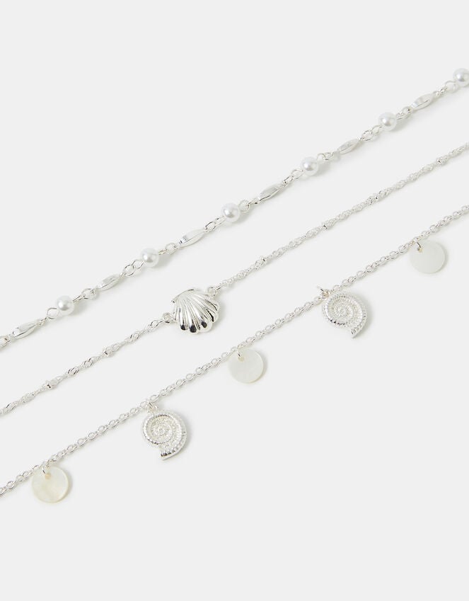 accessorize 3-Pack Shell Charm Anklets
