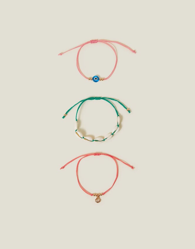 Accessorize 3-Pack Shell Cord Anklets