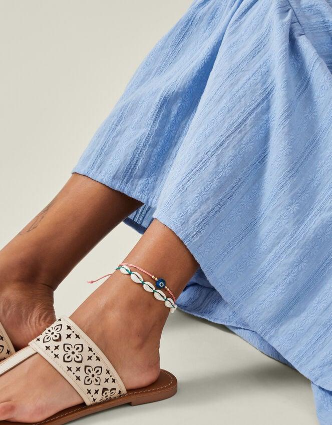 Accessorize 3-Pack Shell Cord Anklets