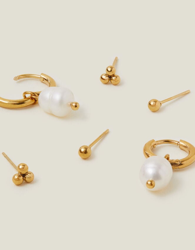 Accessorize 3-Pack Stainless Steel Pearl Earrings