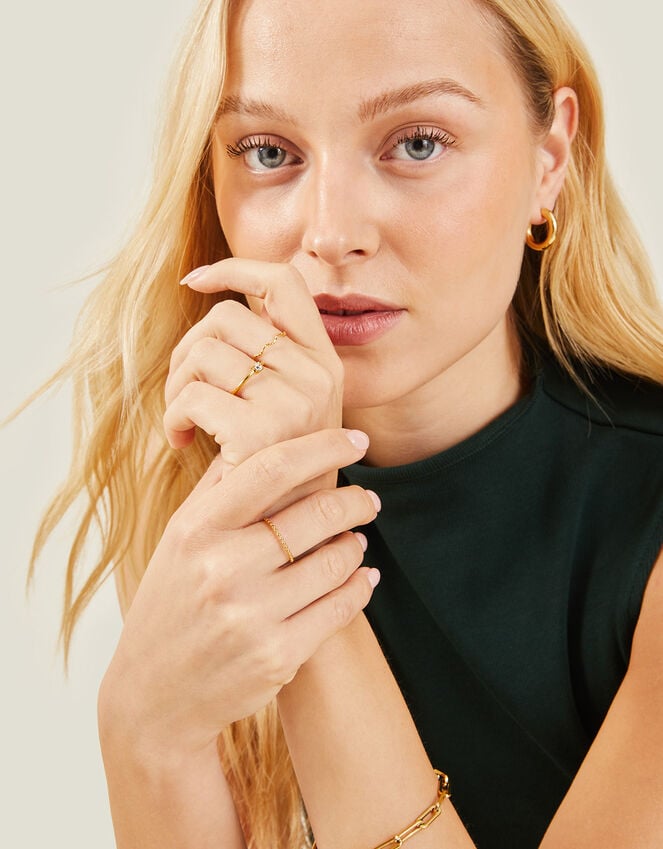 Accessorize 3-Pack Stainless Steel Rings Gold