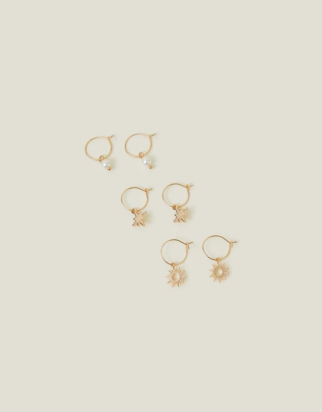 Accessorize 3-Pack Starburst Hoop Earrings