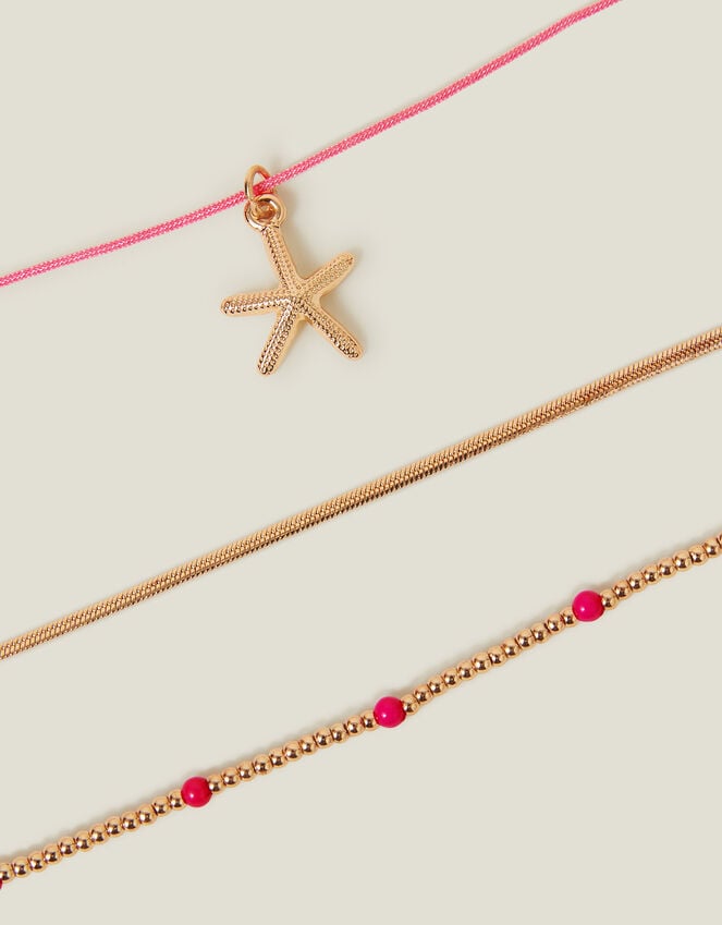 Accessorize 3-Pack Starfish Beaded Anklets