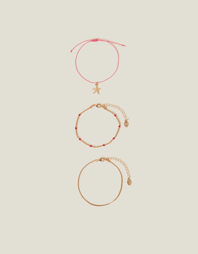 Accessorize 3-Pack Starfish Beaded Anklets