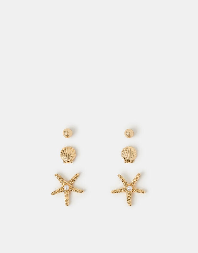 Accessorize 3-Pack Starfish Stud Earrings