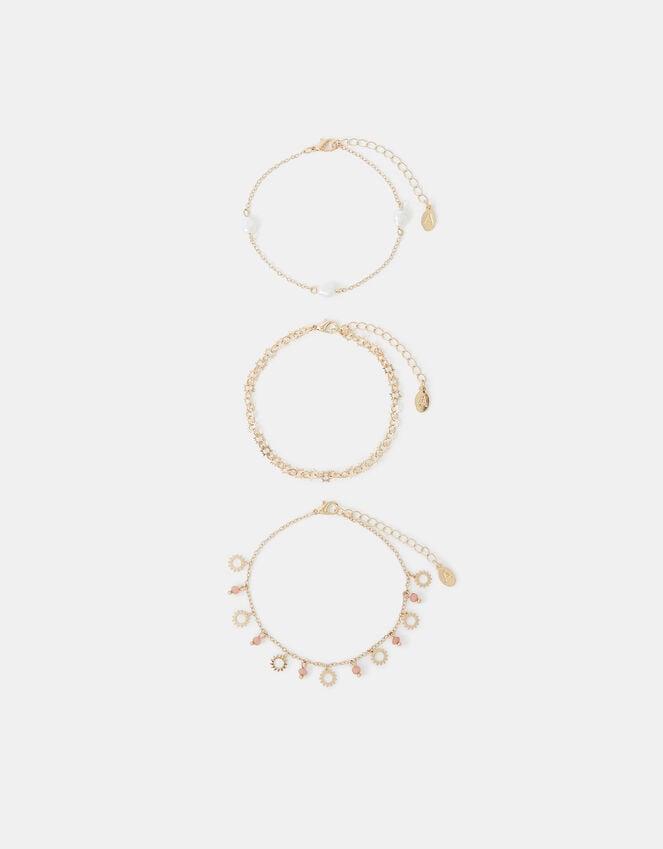 Accessorize 3-Pack Sunshine Charm Anklets