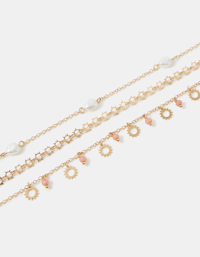 accessorize 3-Pack Sunshine Charm Anklets