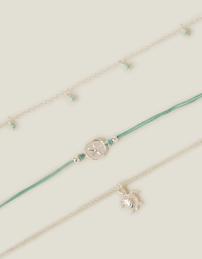 Accessorize 3-Pack Turtle Charm Anklets
