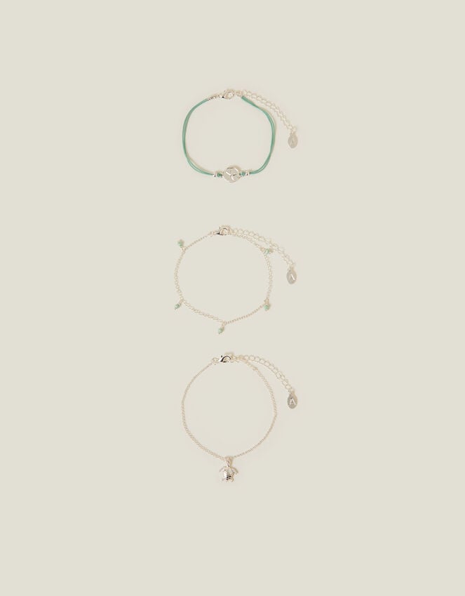 Accessorize 3-Pack Turtle Charm Anklets