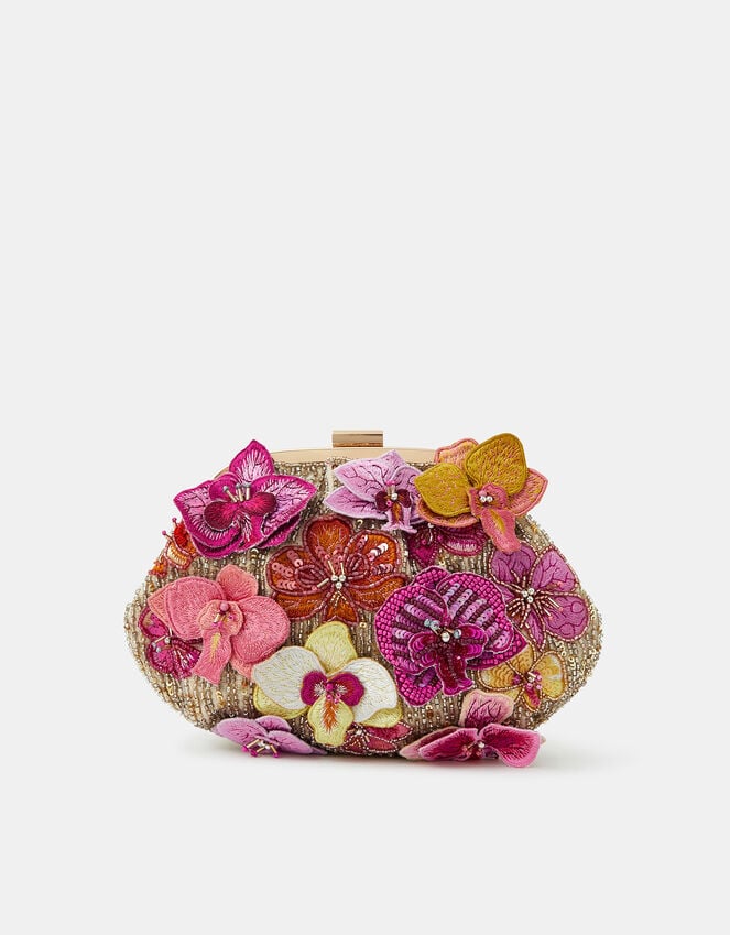 Accessorize 3D Flower Embellished Clutch Bag