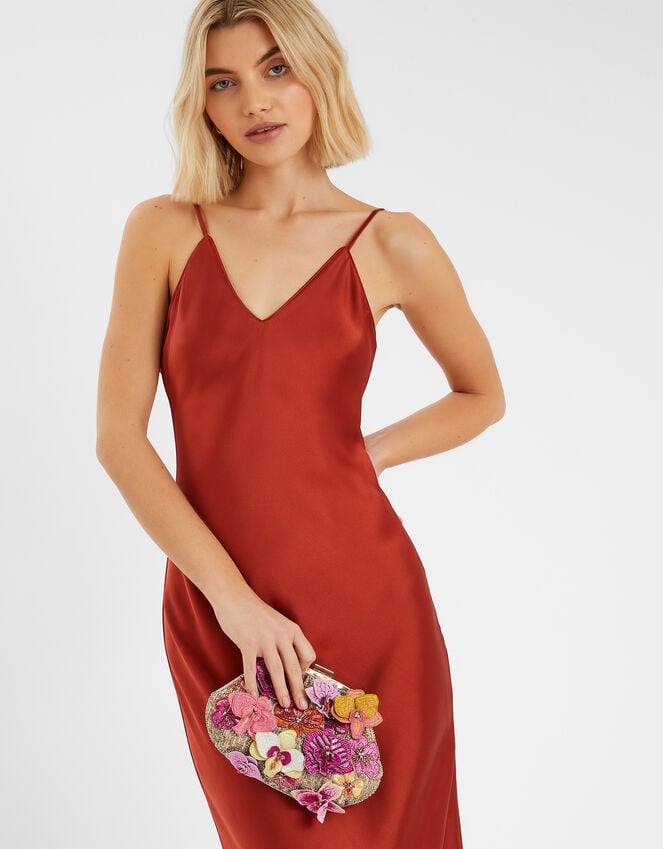 accessorize 3D Flower Embellished Clutch Bag