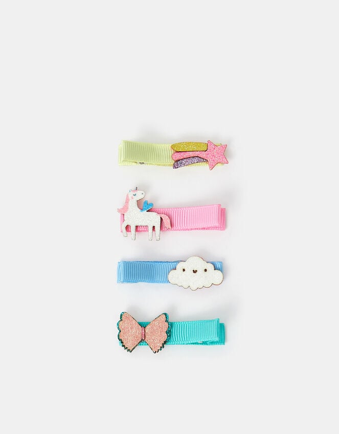 Accessorize 4-Pack Girls Unicorn Salon Hair Clips