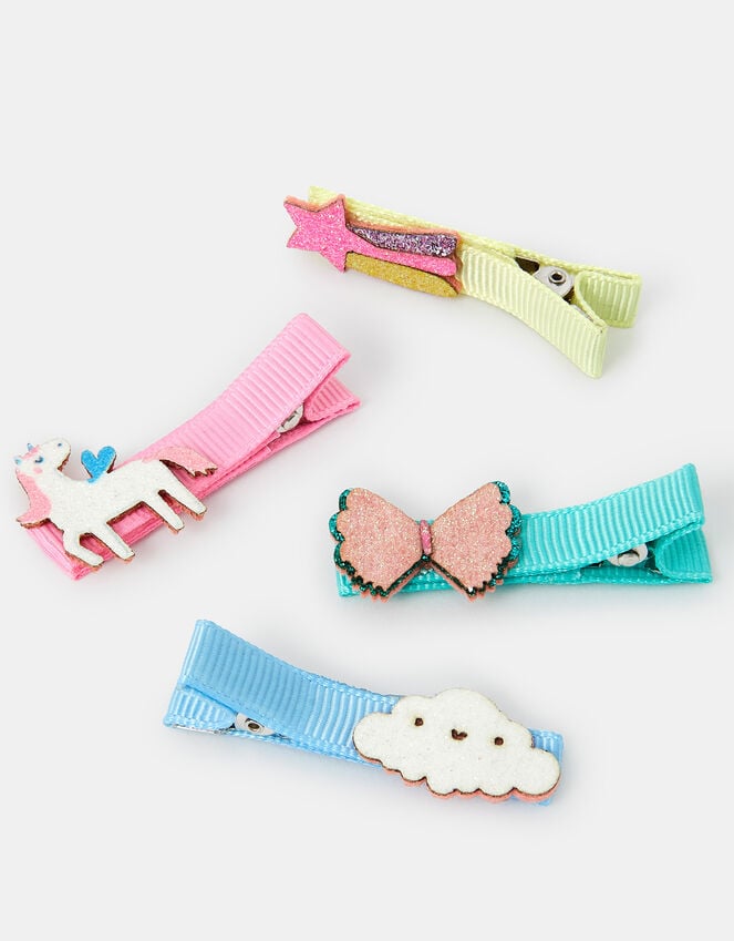 Accessorize 4-Pack Girls Unicorn Salon Hair Clips