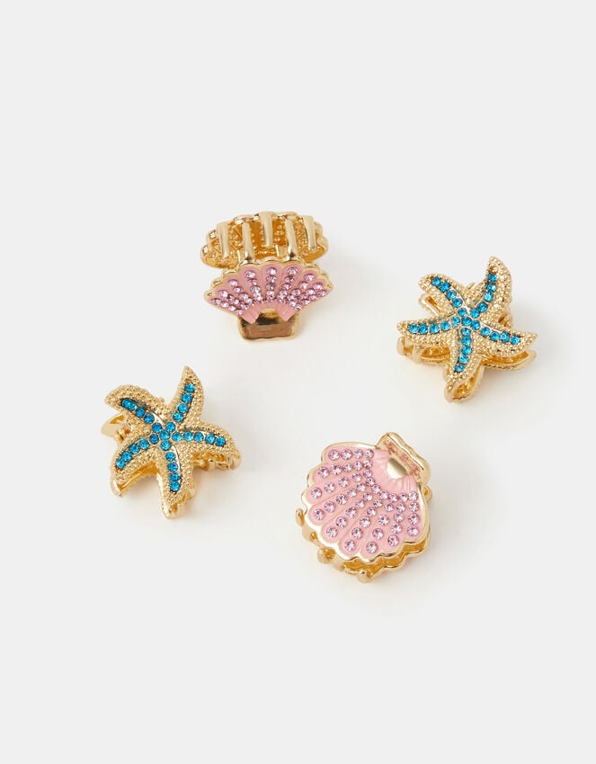 Accessorize 4-Pack Mini Starfish & Shell Claw Clips