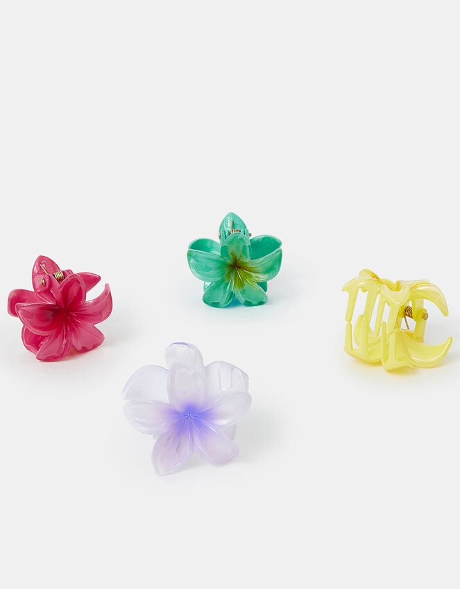 Accessorize 4-Pack Mini Tropical Flower Claw Clips