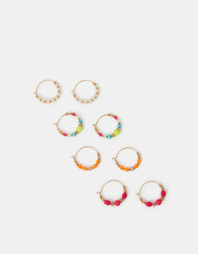 Accessorize 4-Pack Mix Bead Hoop Earrings