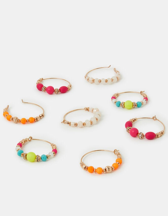 accessorize 4-Pack Mix Bead Hoop Earrings