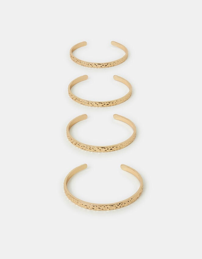 Accessorize 4-Pack Slim Hammered Cuff Bracelets