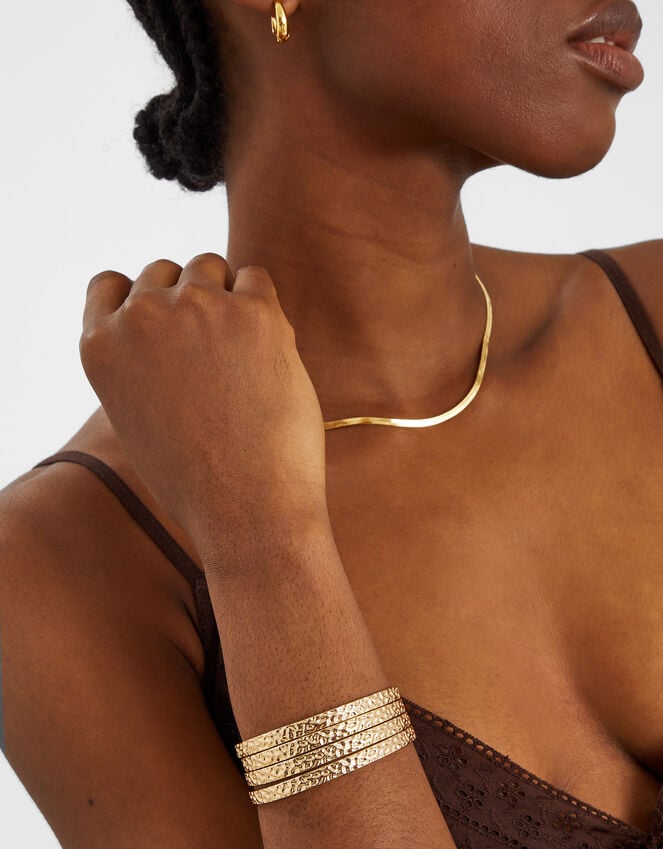 Accessorize 4-Pack Slim Hammered Cuff Bracelets