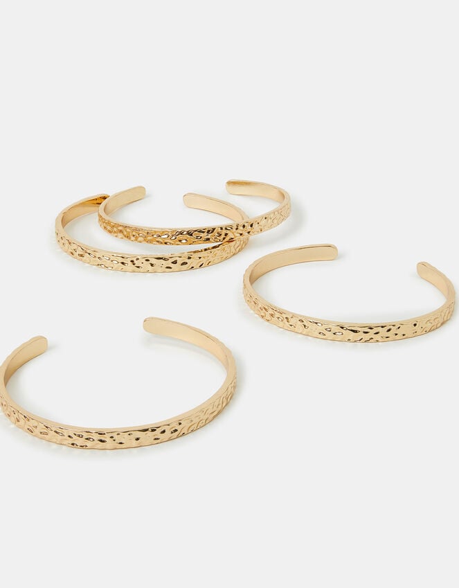 accessorize 4-Pack Slim Hammered Cuff Bracelets