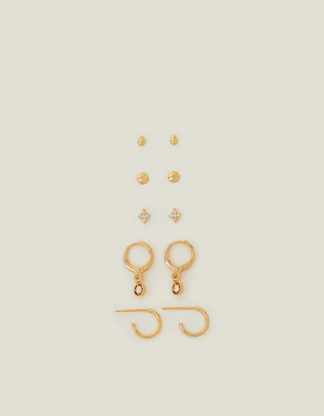 Accessorize 5-Pack 14ct Gold-Plated Earrings Set