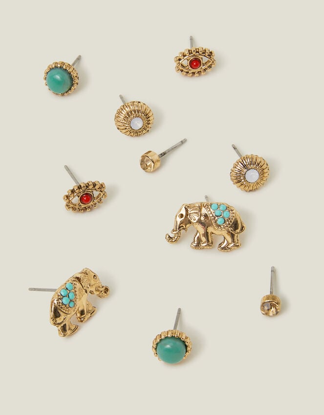 accessorize 5-Pack Elephant Stud Earrings